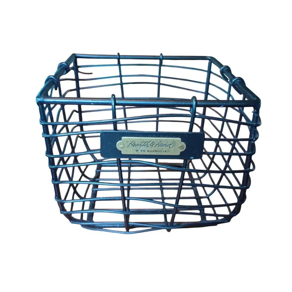 Hearth & Hand with Magnolia Black Wire Storage Basket Small Square Metal Bin